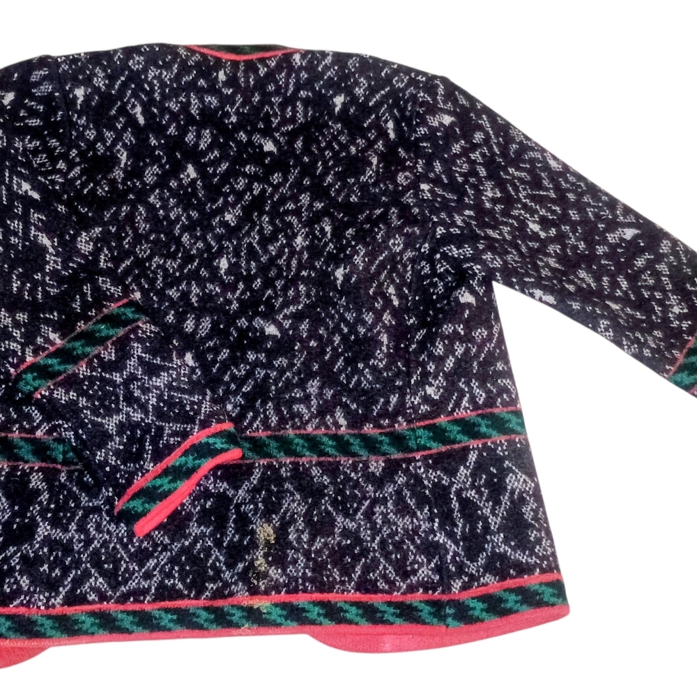 Saint Laurent Black and Red Patterned Blazer - Picture 5 of 7